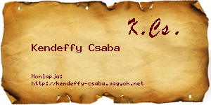 Kendeffy Csaba névjegykártya
