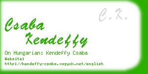 csaba kendeffy business card